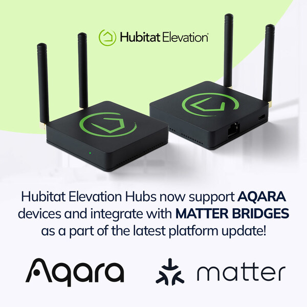 Hubitat Elevation home automation hubs now support Aqara devices and Matter Bridges as a result of Hubitat's latest platform update.