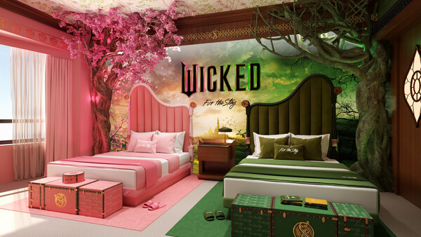 Stay Like Wicked Suite - Hilton and Universal Pictures - Bedroom Rendering Stay Like Wicked Suite - Hilton and Universal Pictures - Bedroom Rendering