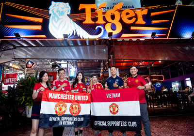 Members of the official Manchester United Supporters Club in Vietnam are all smiles on match day