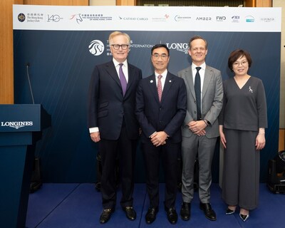 Mr Simon Brooks-Ward, CVO CBE TD Chairman and Chief Executive, the HPower Group; Mr Michael Lee, JP, President of The Longines Hong Kong International Horse Show Honorary Committee, Chairman of The Hong Kong Jockey Club and President of the Equestrian Federation of Hong Kong, China; Mr Richard Ireland, CEO, Clarion Events Asia; and Ms Irene Chan, MH, Chief Executive Officer, AsiaWorld-Expo Management Limited.