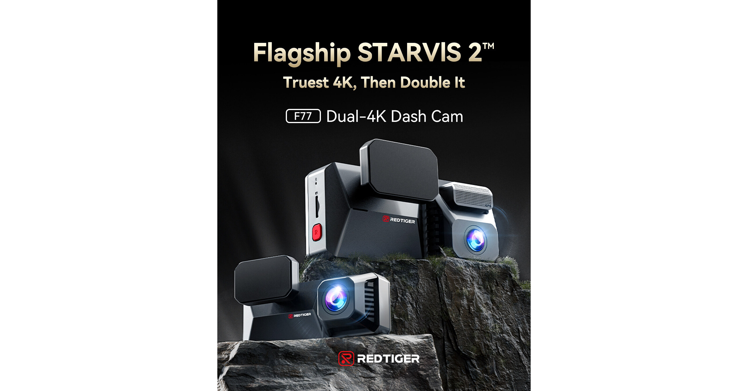 REDTIGER Unveils the F77 Dash Cam Featuring Industry-First Dual 4K Camera Technology