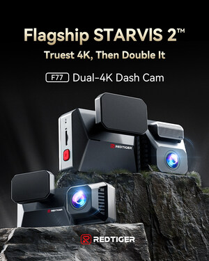 REDTIGER Unveils the F77 Dash Cam Featuring Industry-First Dual 4K Camera Technology