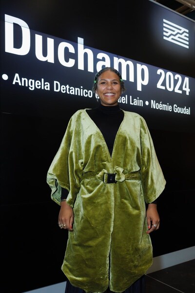 Gaëlle Choisne, winner of the 2024 Marcel Duchamp Prize awarded by ADIAF at the Pompidou Centre, October 14, 2024 © Luc Castel.