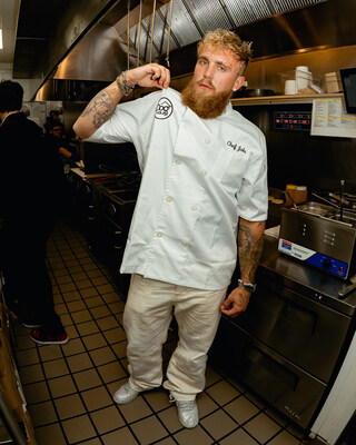 Jake Paul in the Dog Haus kitchen at the Arlington, Texas location.