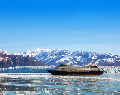 Azamara Quest in front of Alaskan glaciers