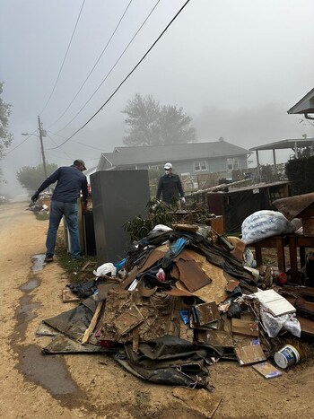 Hope Force Reservists help clean up hurricane debris for survivors in North Carolina.