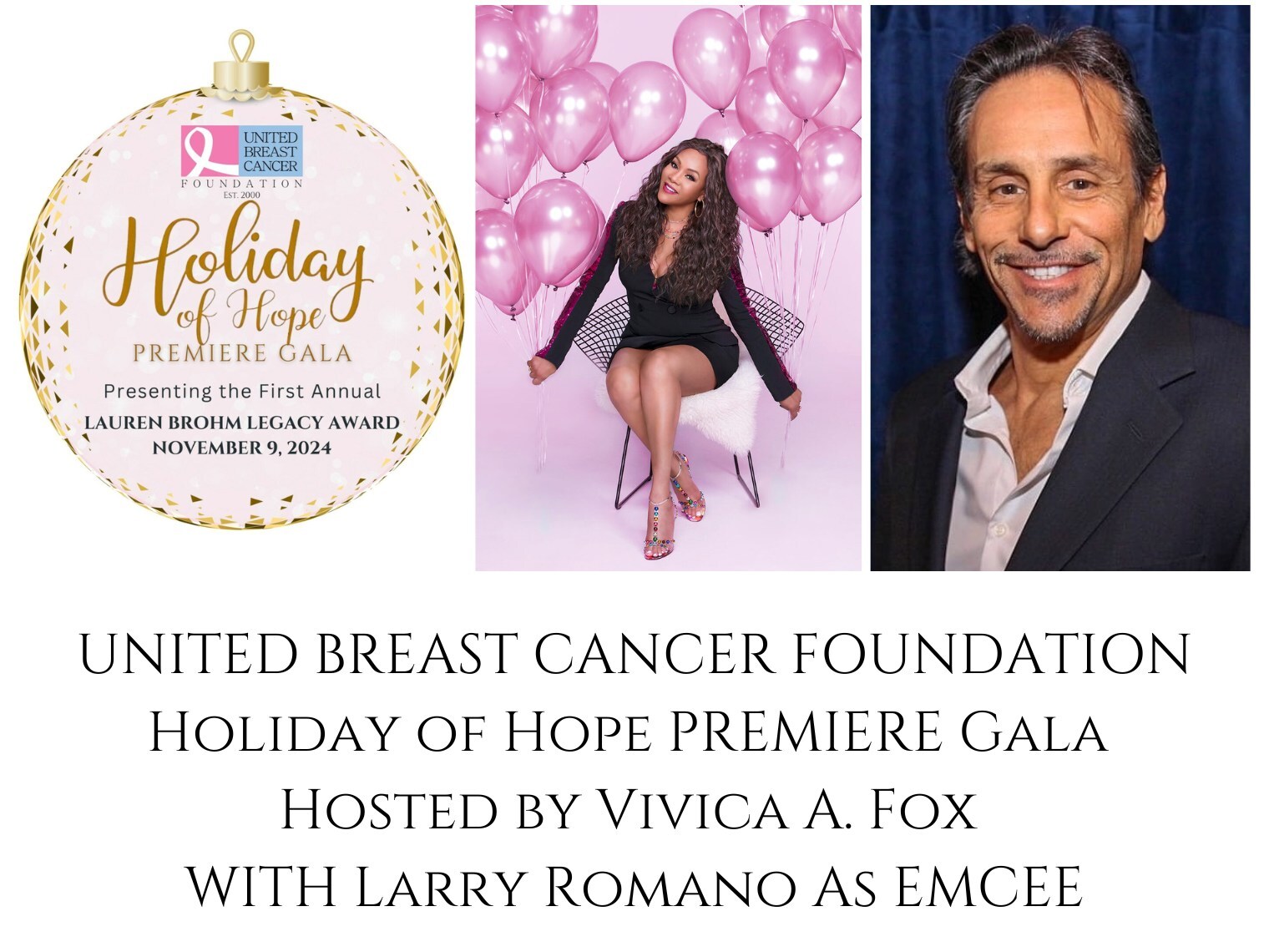 UBCF Holiday of Hope Premiere Gala Features Vivica A. Fox as Host and Larry Romano as Emcee