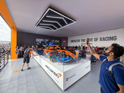 Racegoers enjoy the LEGO® Experience with McLaren Racing at the United States Grand Prix at Circuit of the Americas on October 18, 2024.