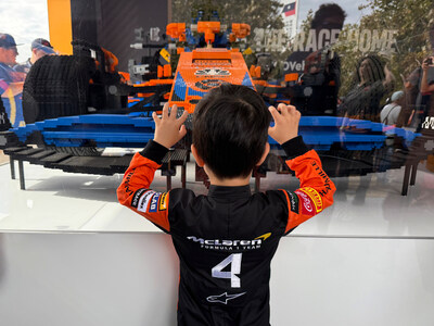 Racegoers enjoy the LEGO® Experience with McLaren Racing at the United States Grand Prix at Circuit of the Americas on October 18, 2024.