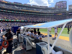 Big Fogg Keeps College Players Cool with Innovative Cooling Benches and Shade Structures for both teams in Arizona-Colorado Game in Tucson