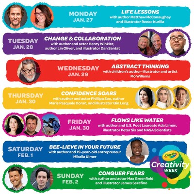 Crayola Announces Lineup for Crayola Creativity Week, A Global Event Featuring Renowned Creative Talent