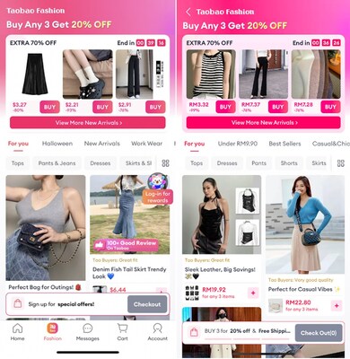 Users in Singapore and Malaysia can access Taobao Fashion through a dedicated channel on the Lazada app.