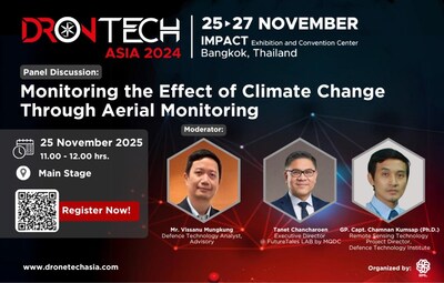 DronTech Asia 2024 Session on Monitoring the Effect of Climate Change with Thailand Defence Technology Institute, FutureTales LAB by MQDC, and Thailand Greenhouse Glass Management Organization