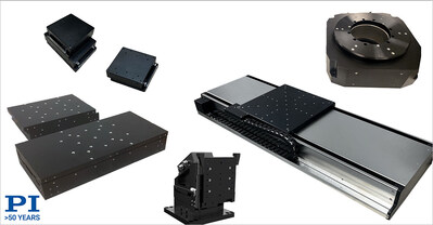 The PI US design and manufacturing team recently introduced several new families of direct-drive linear & rotary stages, including compact economical, midsize ultra-high precision and long-travel, high-load stages. All families are based on frictionless motors and direct measuring encoders. Linear and rotary stages can be combined. Applications include automation, bio-tech, metrology, optics, photonics, precision assembly, semiconductors, and tribology.