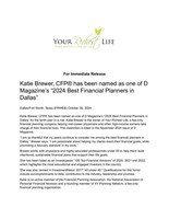 Katie Brewer, CFP® has been named as one of D Magazine's "2024 Best Financial Planners in Dallas"