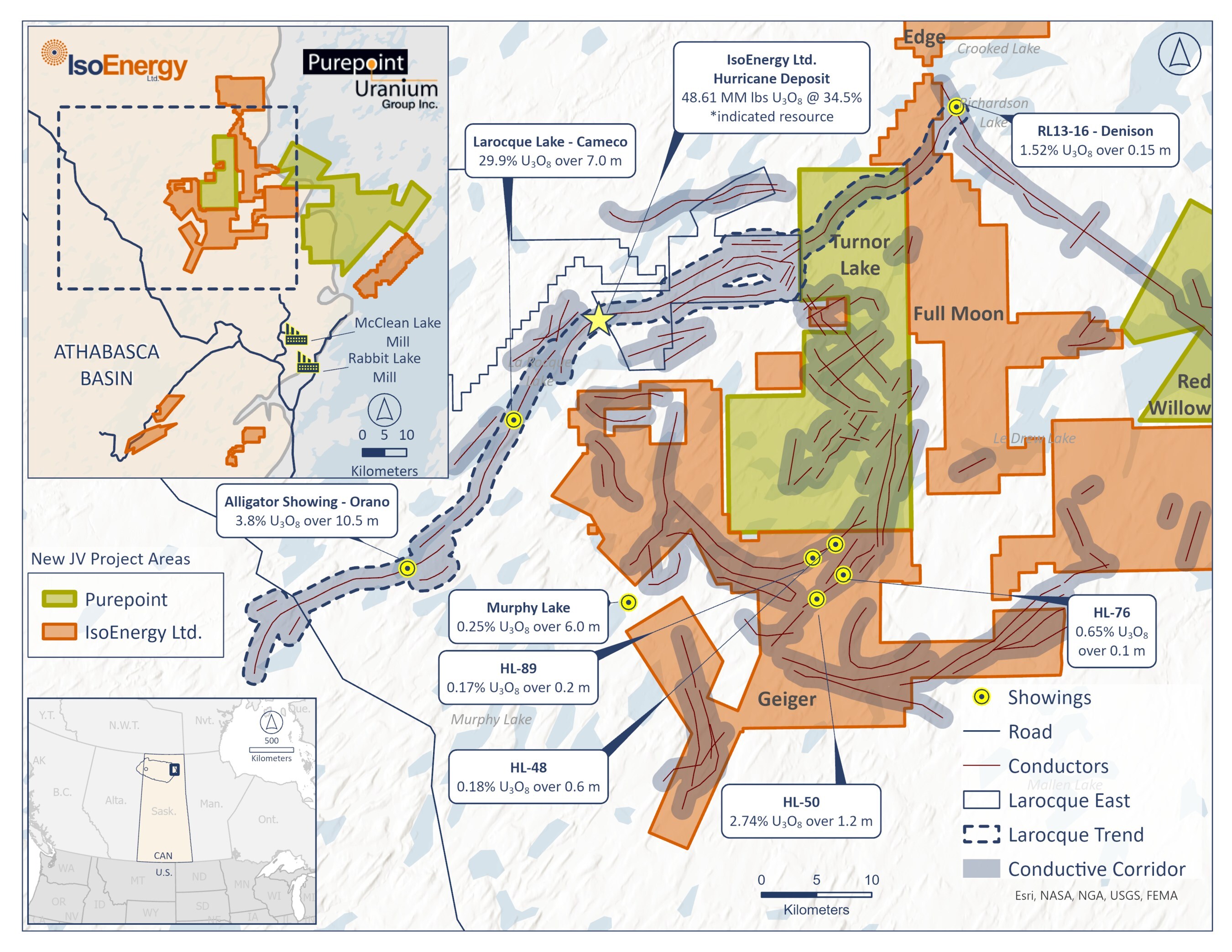 Figure 2: Complementary and Prospective Ground Covering the Larocque Trend with Strong Discovery Potential (CNW Group/IsoEnergy Ltd.)