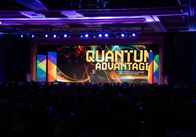 Executive Counselor Rob Meikle presenting Quantum Advantage trend during the Tech Trends 2025 keynote at Info-Tech LIVE 2024. (CNW Group/Info-Tech Research Group)