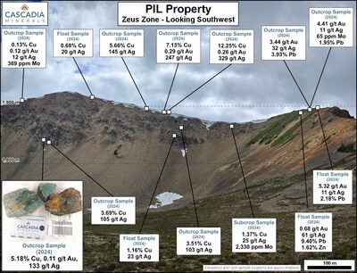 Zeus Zone Annotated (CNW Group/Cascadia Minerals Ltd.)