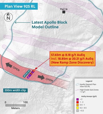 Figure 2: Plan View at 925 Metres Above Sea Level Showing the Ramp Zone Discovery (CNW Group/Collective Mining Ltd.)