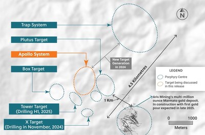 Figure 6: Plan View of the Guayabales Project Highlighting the Apollo Target Area (CNW Group/Collective Mining Ltd.)