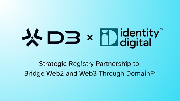 D3 Announces Strategic Registry Partnership with Identity Digital, Bridging Web2 and Web3 Through DomainFi