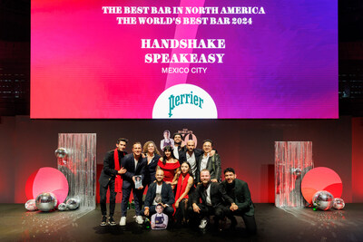 Mexico City's Handshake Speakeasy is crowned No.1 at The World's 50 Best Bars awards 2024, sponsored by Perrier, held at a live ceremony in Madrid (PRNewsfoto/50 Best)