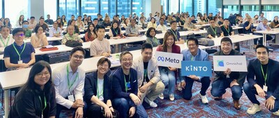 From right: Nixon Soh, Account Director of Omnichat; Alan Chan, CEO of Omnichat; Evert Ong, Chief Operating Officer of KINTO; Vicky Yiu, APAC Strategic Partnership Manager of META  Singapore; Stanley Chan, VP of Sales (SEA region) of Omnichat;  Avery Tang, Regional Vice President of Customer Success of Omnichat; Sin Yee Soi, Business Development Manager of KINTO Singapore, Jeff Ngooi, Relationship Manager of KINTO Singapore; and Sabrina Yeoh, Business Development Representative of Omnichat  Singapore.