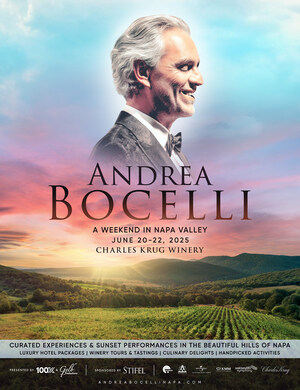 Andrea Bocelli Announces 'A Weekend in Napa Valley' for June 2025