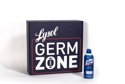 This college football season, fans can receive their own Germ Zone Essentials Pack, featuring Lysol ® Air Sanitizer to sanitize the air in their homes before and after the game.