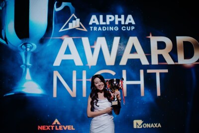 Alison Gan, the top Alpha Trader of the Alpha Trading Cup 2024, achieved a remarkable 315.19% profit, securing her place as the competition's overall winner. (PRNewsfoto/Next Level Academy)