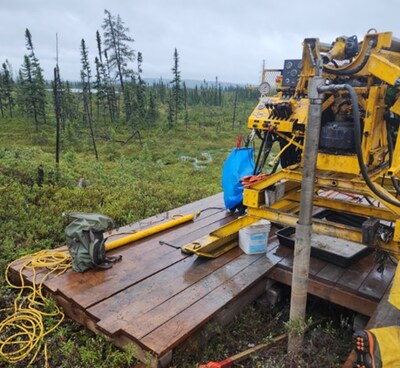 Figure 7: Geotechnical hole CV24-575 situated northeast of CV5 at proposed infrastructure site. (CNW Group/Patriot Battery Metals Inc.)