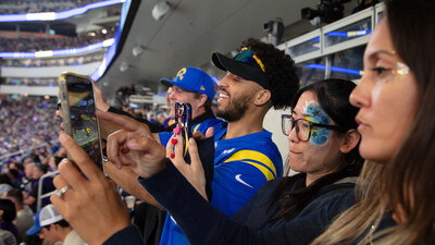 Fans take part in the in-stadium ARound experience