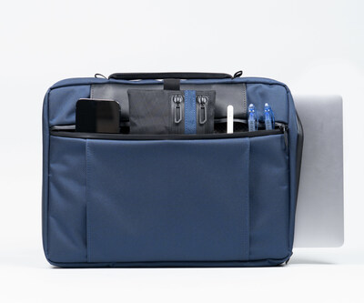 Front zippered pocket includes interior organization pockets (size: Large)