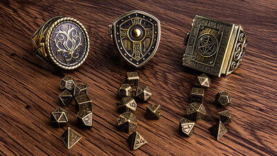 A Magic Ring with Seven Mini Dice for Every Tabletop Hero.