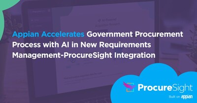 Appian announced the integration of ProcureSight with Appian Requirements Management, a solution for building requirements packages in the Appian Government Acquisition suite.