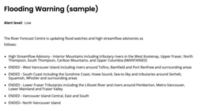 Flooding Warning Sample