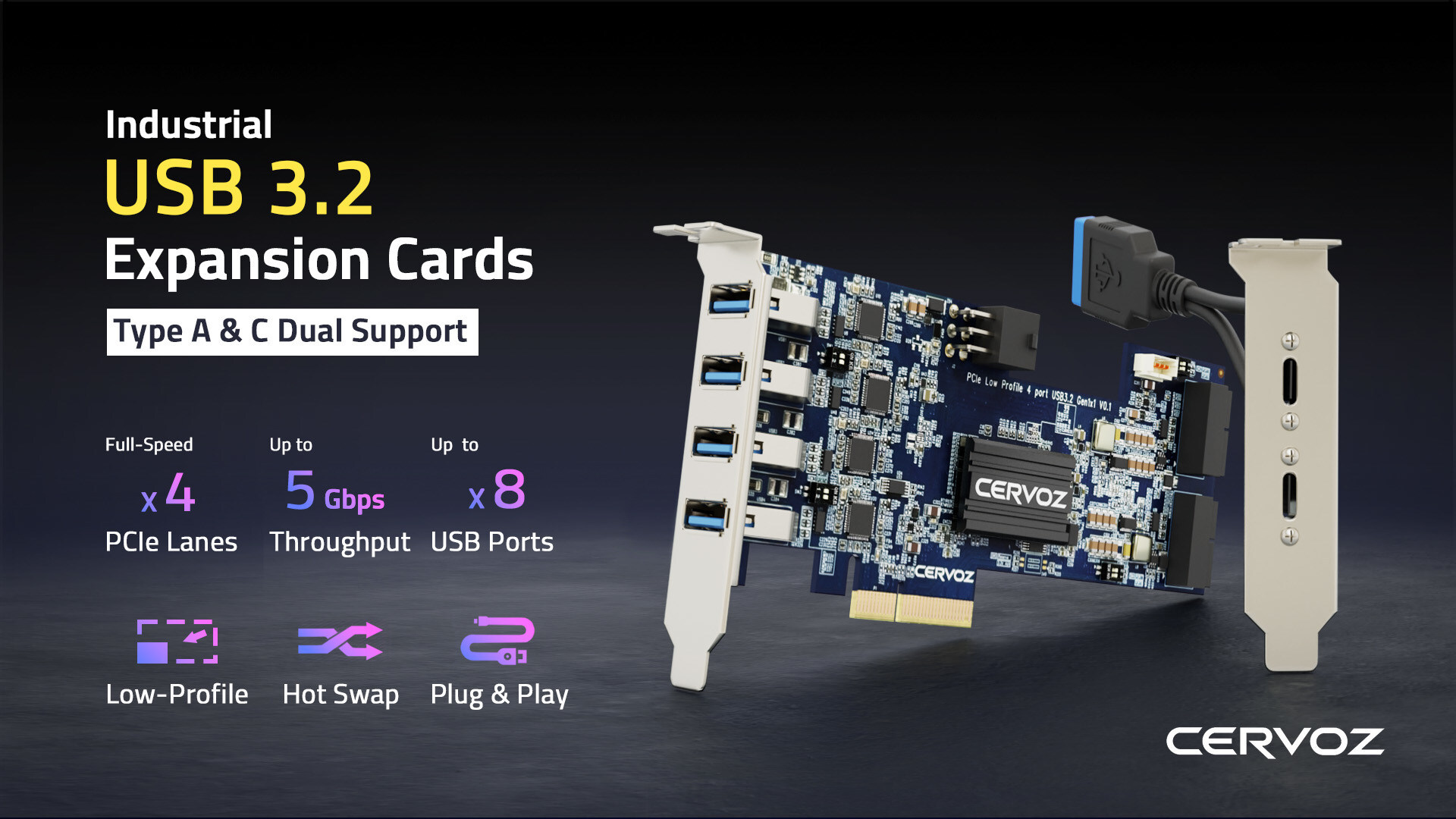 Deux fois plus compact, deux fois plus de ports : l'extension USB de Cervoz avec 8 ports et une polyvalence USB A/C