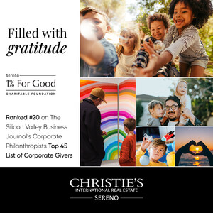 Christie's International Real Estate Sereno Earns #20 Ranking on Silicon Valley Business Journal's Top 45 Corporate Givers