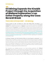 Download Press Release (CNW Group/O3 Mining Inc.)