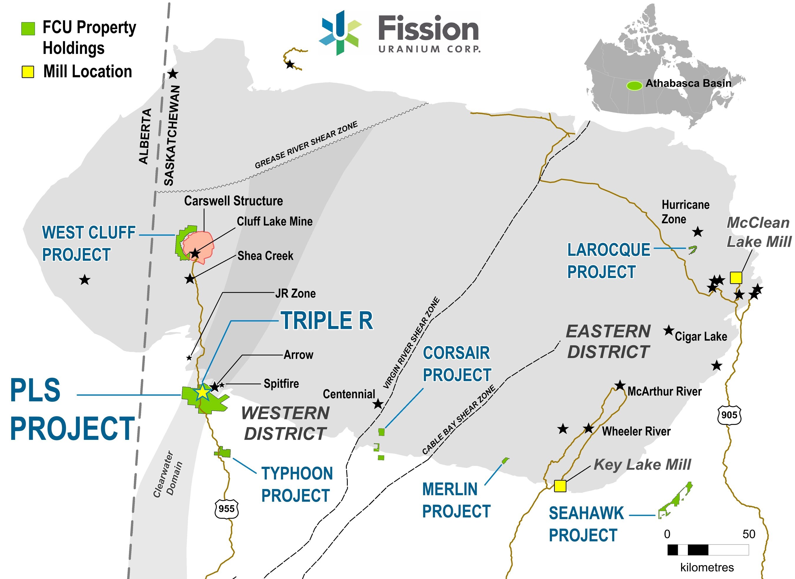 Figure 1 - Athabasca Basin Fission Uranium Projects (CNW Group/Fission Uranium Corp.) Figure 1 - Athabasca Basin Fission Uranium Projects (CNW Group/Fission Uranium Corp.)