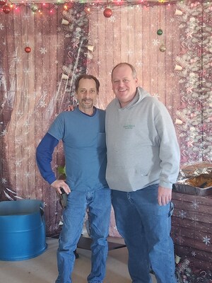 L to R:  Tony Anders, former employee, Brendan Madden,  President