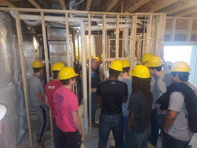 Frederick County Career Tech Day Students with All Around Plumbing employees
