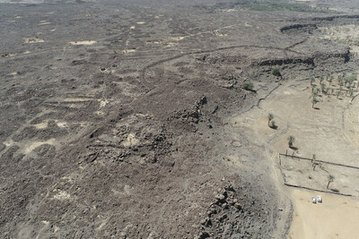 Fig. 7: The residential area of the al-Natah site, looking west. Khaybar LDAP (CNRS-AFALULA-RCU)