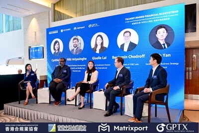 Panel Discussion: “Blockchain Technology: Pushing the Boundaries of Financial Markets”

From left to right: Cynthia Wu, COO of Matrixport (Moderator); Niki Ariyasinghe, Head of Business Development for Asia-Pacific and the Middle East of Chainlink Labs; Giselle Lai, Associate Investment Director of Fidelity International; Benjamin Chodroff, Group Head of HSBC Labs of HSBC; and Seth Yan, Senior Director of Business Strategy of Matrixdock