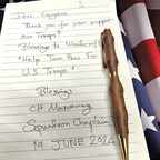 Notes like this from pen recipients demonstrate the program's value to the troops.