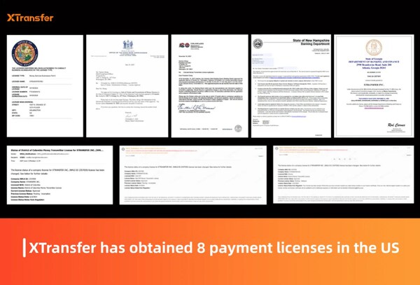 XTransfer has obtained 8 payment licenses in the US