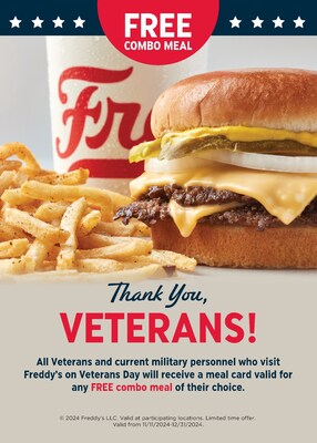 <div>Freddy's Honors Veterans with Free Combo Meal Cards</div>