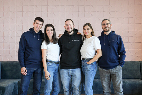 Team-GPT founders (from left to right): Yavor Belakov, Katya Vaptsarova, Iliya Valchanov, Maria Valchanova, Ilko Kacharov.