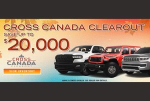 Stony Plain Chrysler Announces Cross Canada Clearout Sale, 0% Financing on Select Models and Winter Service Specials for Drivers Near Stony Plain, Alberta