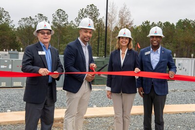 Georgia Power leaders joined elected officials from the Georgia Public Service Commission (PSC) on Thursday to mark commercial operation of the company’s first “grid-connected” battery energy storage system (BESS):
From left to right:
Georgia Public Service Commissioner Tim Echols, Georgia Power Senior Vice President and Senior Production Officer, Rick Anderson, Georgia Power Chairman, President and CEO, Kim Greene, Georgia Public Service Commissioner, Fitz Johnson